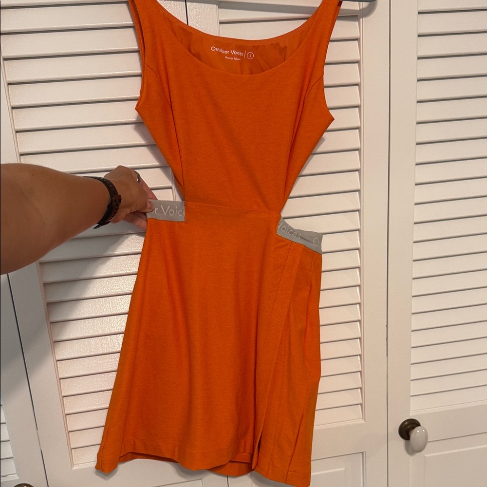 Outdoor Voices Vibrant Orange Backless Dress